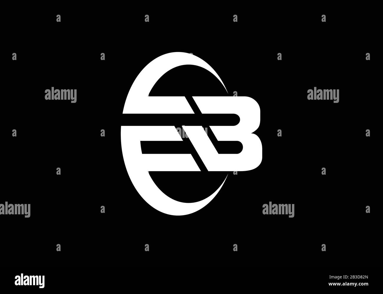 E logo lettre B, Lettres Modernes Minimaliste icône Vector logo Illustration. Illustration de Vecteur