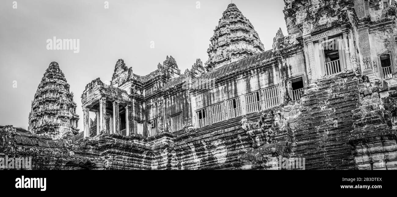 Image Du Temple D'Angkor Wat ; Parc Archéologique D'Angkor Wat, Siem Reap, Cambodge. Banque D'Images