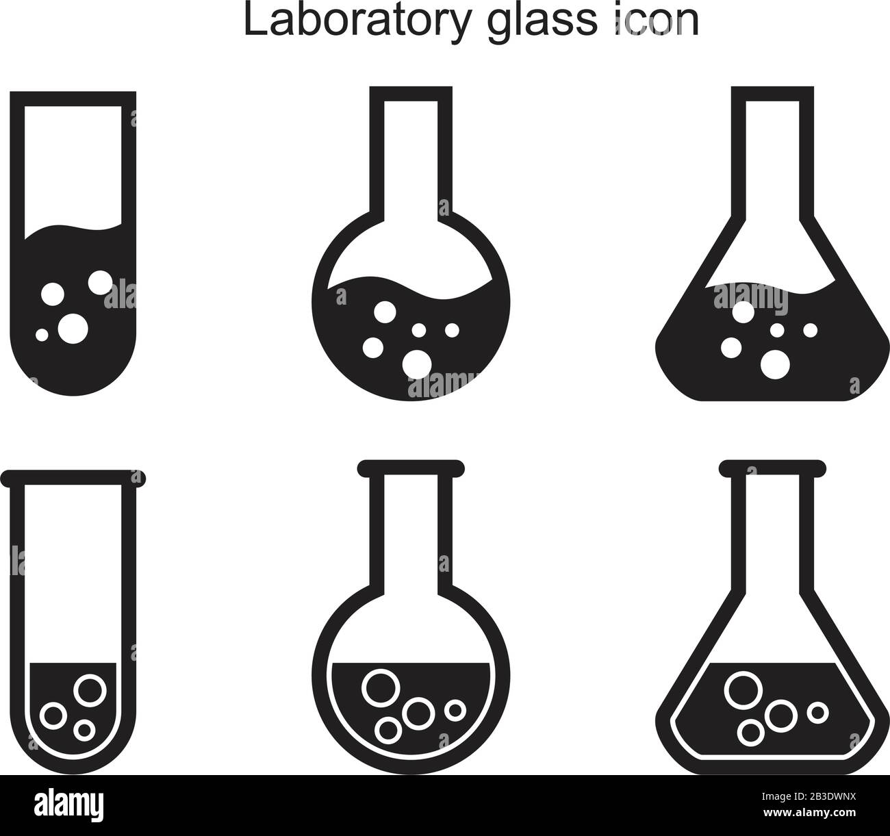 Modèle d'icône en verre de laboratoire couleur noire modifiable. Symbole d'icône en verre de laboratoire illustration vectorielle plate pour la conception graphique et Web. Illustration de Vecteur