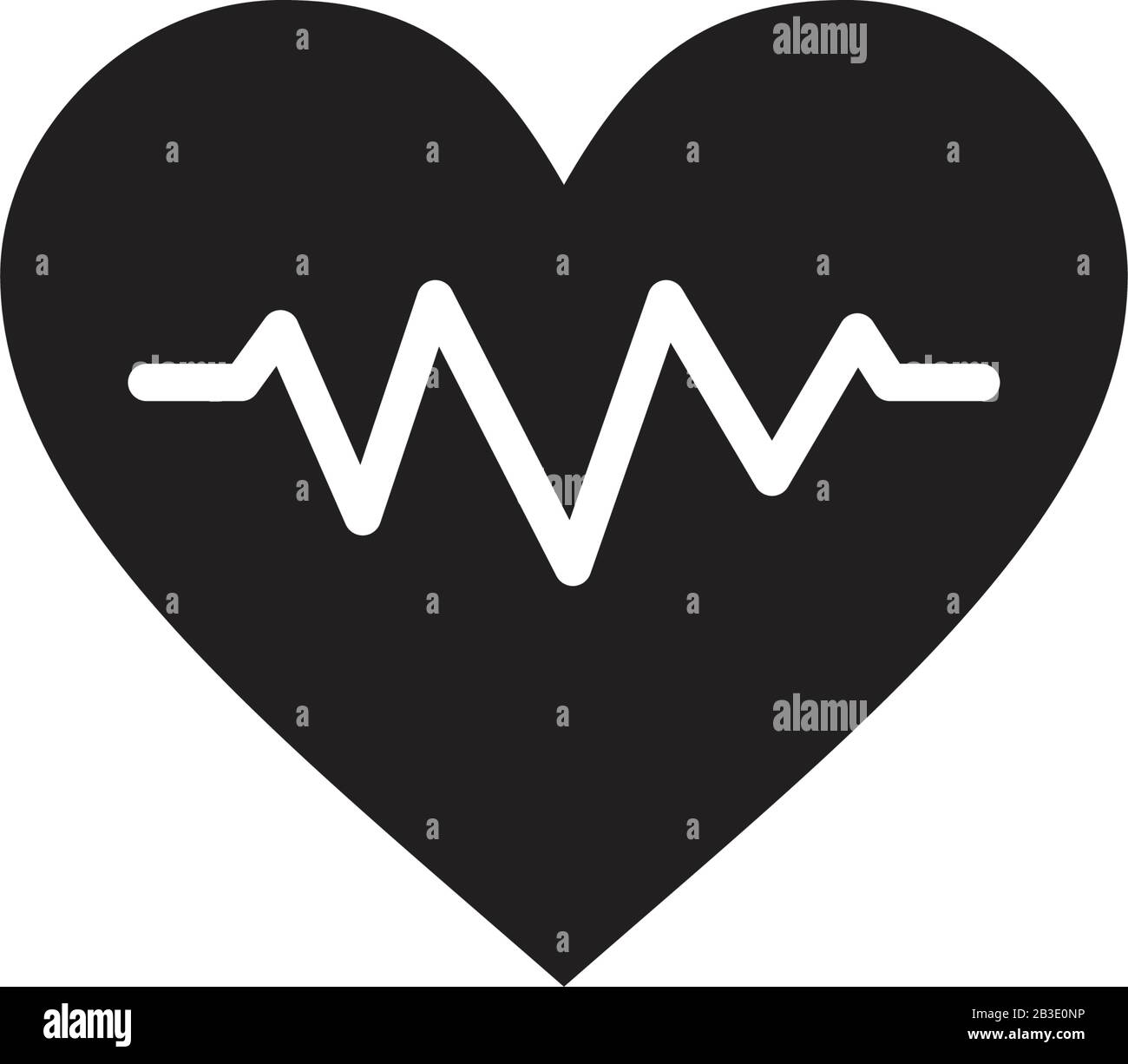 Le modèle d'icône de coeur et de cardiogramme de couleur noire modifiable. Le symbole de l'icône du coeur et du cardiogramme illustration vectorielle plate pour la conception graphique et Web. Illustration de Vecteur