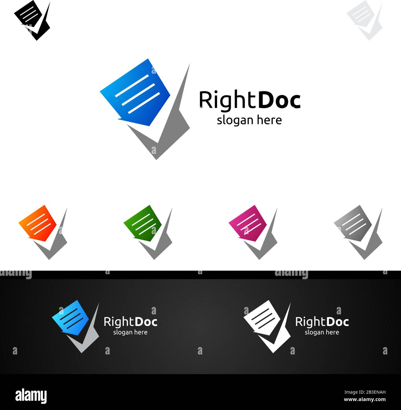 Feuilles De Document Modèle De Logo.Vérifier Fichier Document Données Papier Pixel Office Ou Contrat Et Vecteur D'Accord Illustration de Vecteur