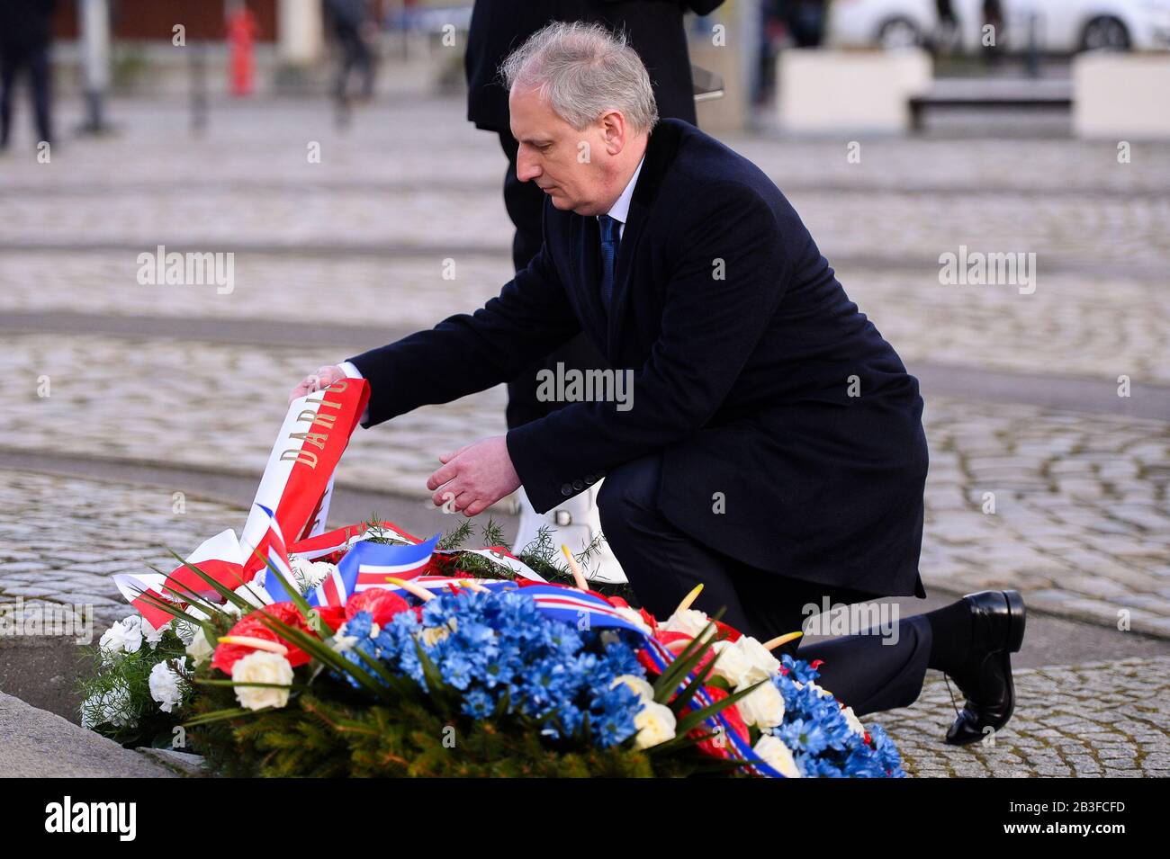 Le gouverneur de la province, Dariusz Drelich, lors de la visite à Gdansk. Le Président de l'Islande effectue une visite officielle en Pologne du 2 au 5 mars. Banque D'Images