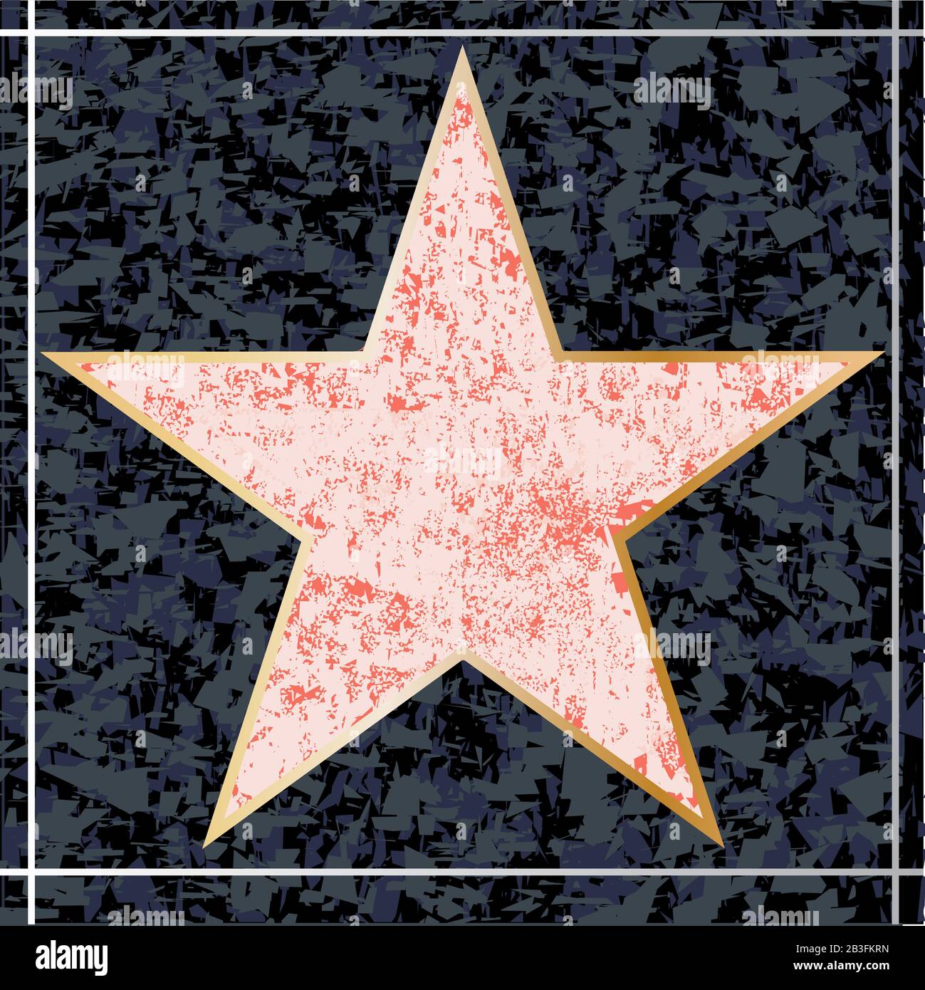 Une représentation d'une plaque vierge hollywood Star Walk of Fame Illustration de Vecteur