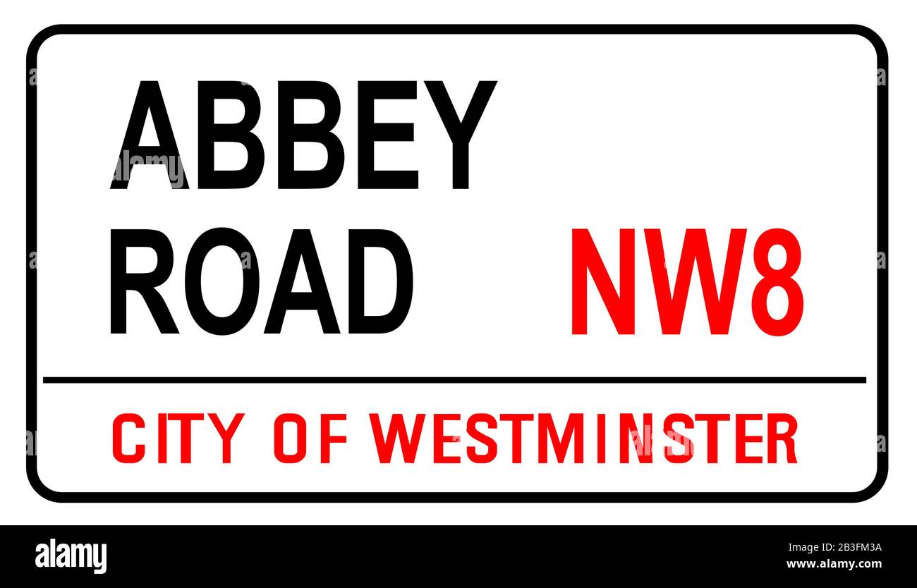 Le panneau de nom de rue de Abbey Road le célèbre panneau de rue à Londres Angleterre Illustration de Vecteur