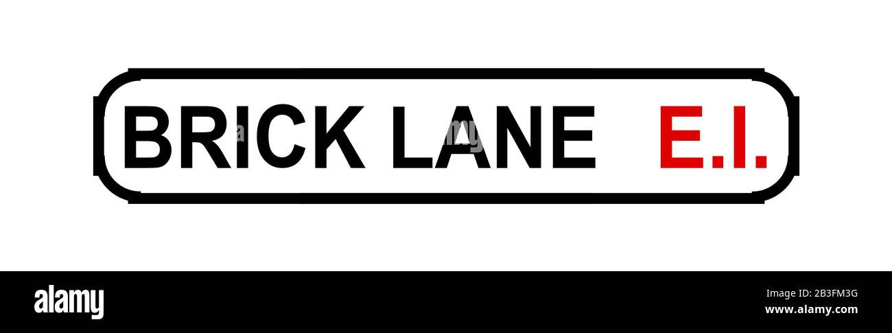 Le panneau du nom de la rue de Brick Lane le célèbre panneau de rue à Londres Angleterre où Jack Le Ripper a prowled Illustration de Vecteur