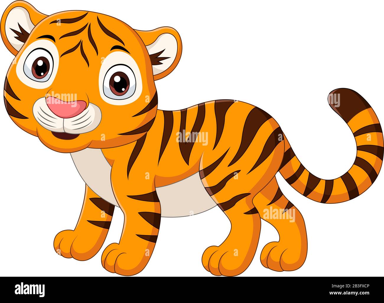 Cartoon Bebe Tigre Isole Sur Fond Blanc Image Vectorielle Stock Alamy