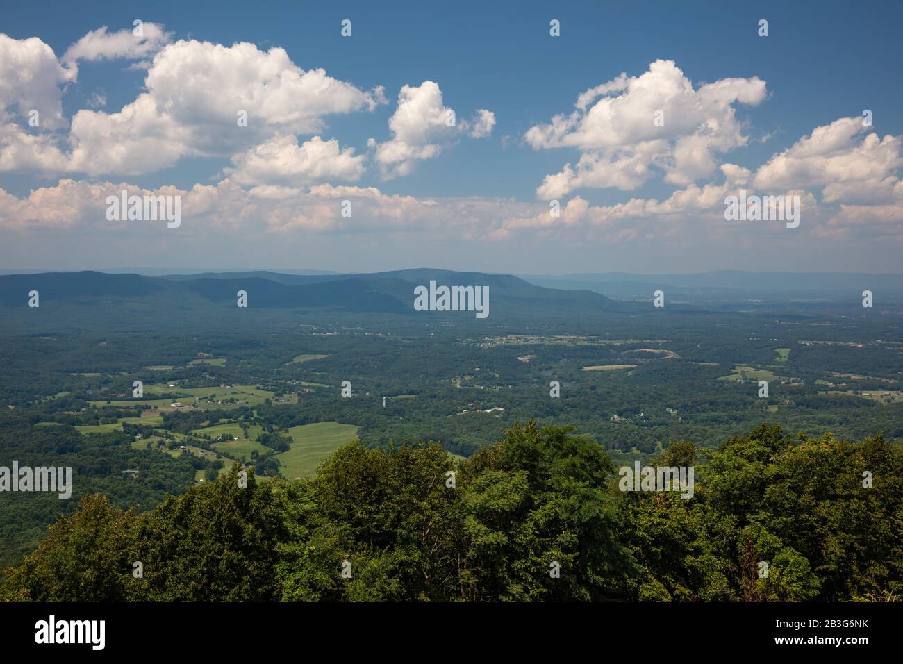Shenandoah Valley De Virginia Signal Knob Donnent Sur En Été, Shenandoah National Park, Virginie Banque D'Images