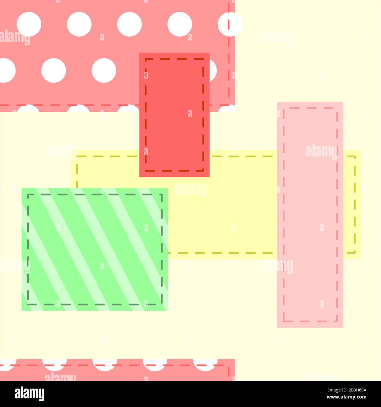 Modèle Géométrique Vectoriel Transparent De Pièces De Tissus Différents ; À Partir De Pièces De Patchs. Modèle Pour Tissu. Illustration de Vecteur
