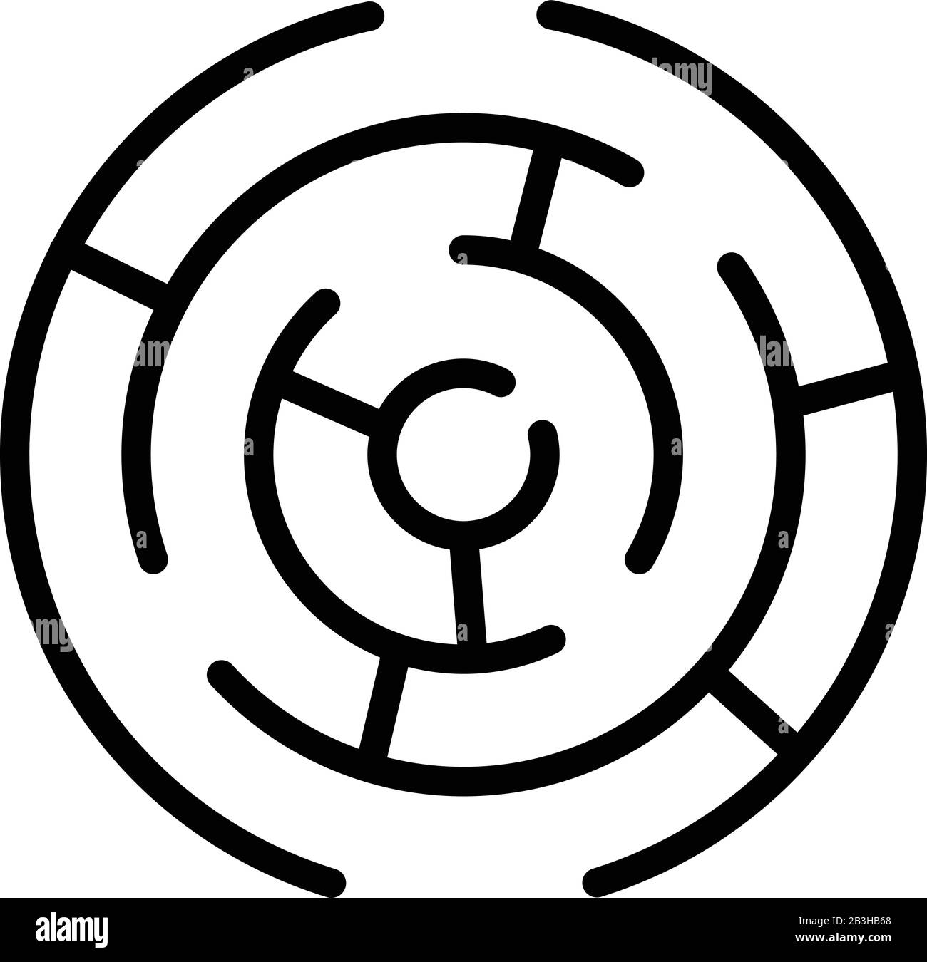 Icône de réalisation de labyrint, style de contour Illustration de Vecteur