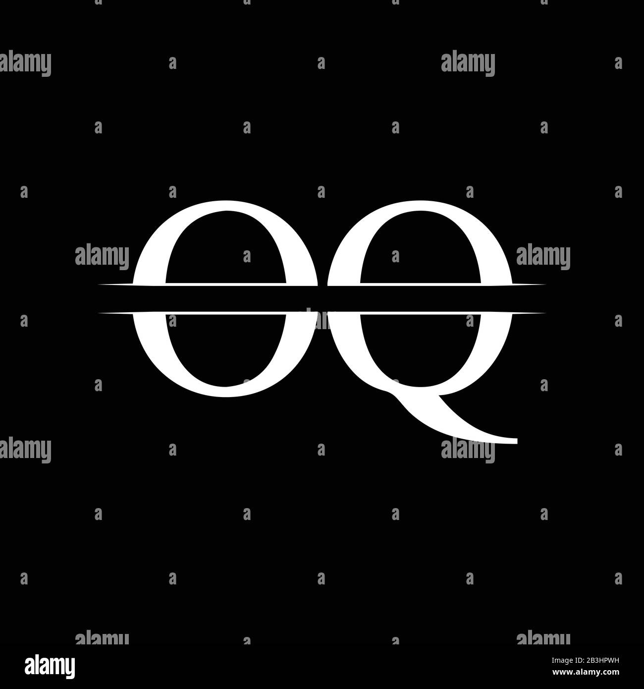 Modèle Vectoriel De Conception De Logo Oq Lettre Au Monogramme Initial. Logo Lettre Oq Illustration de Vecteur