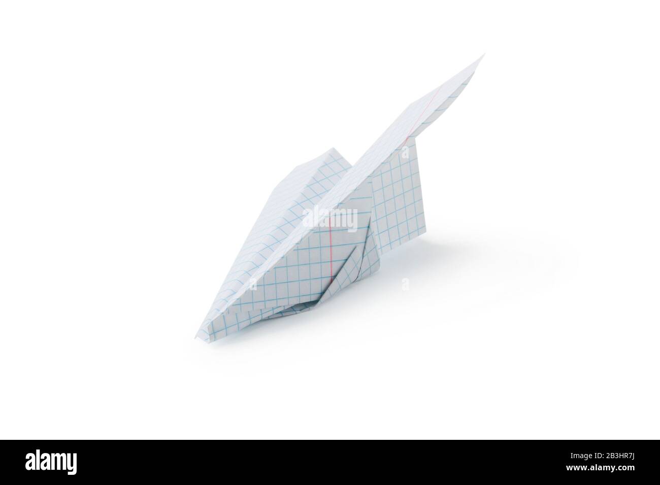 Avion en papier pour enfants à partir de la fiche de l'ordinateur portable sur les mathématiques Banque D'Images