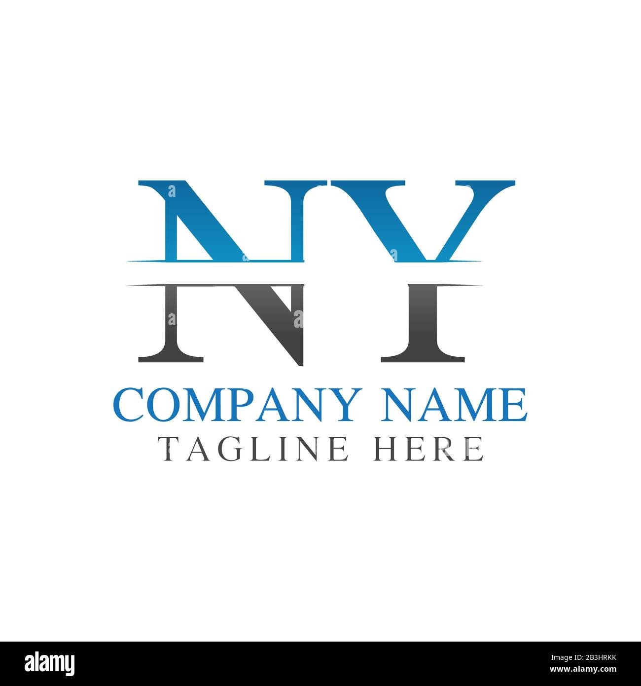 Modèle Vectoriel De Conception De Logo Ny Avec Lettre De Monogramme Initiale. Logo Ny Letter Illustration de Vecteur