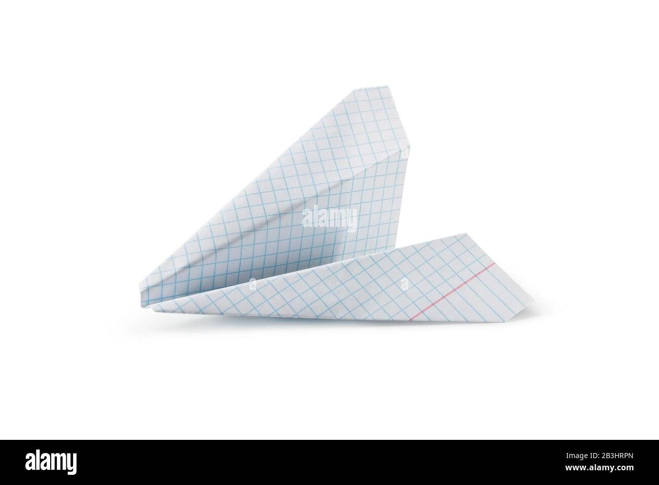 Avion en papier pour enfants à partir de la fiche de l'ordinateur portable sur les mathématiques Banque D'Images