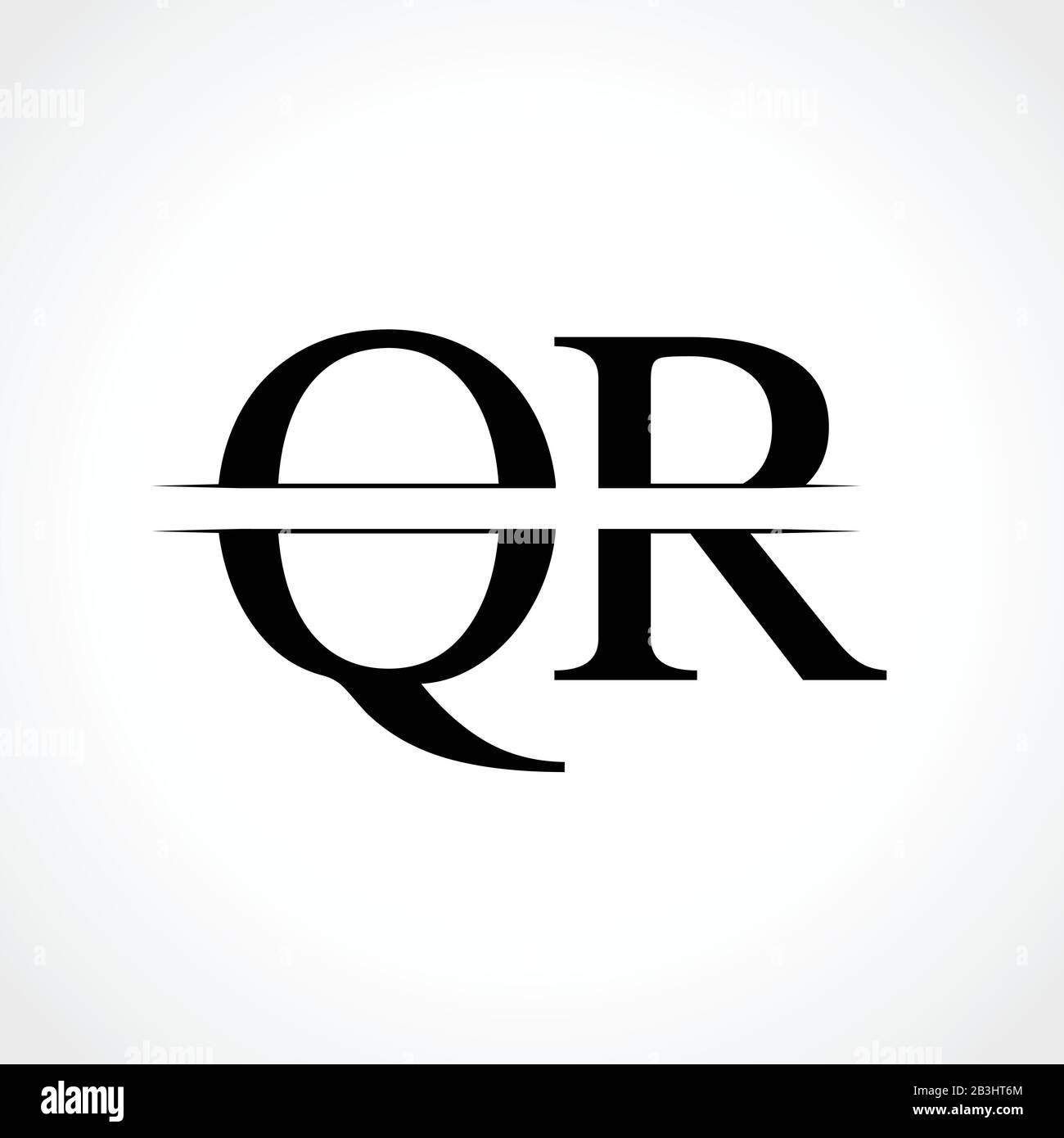 Modèle Vectoriel De Conception De Logo Qr Lettre Au Monogramme Initial. Logo Lettre Noire Qr Lettre Illustration de Vecteur