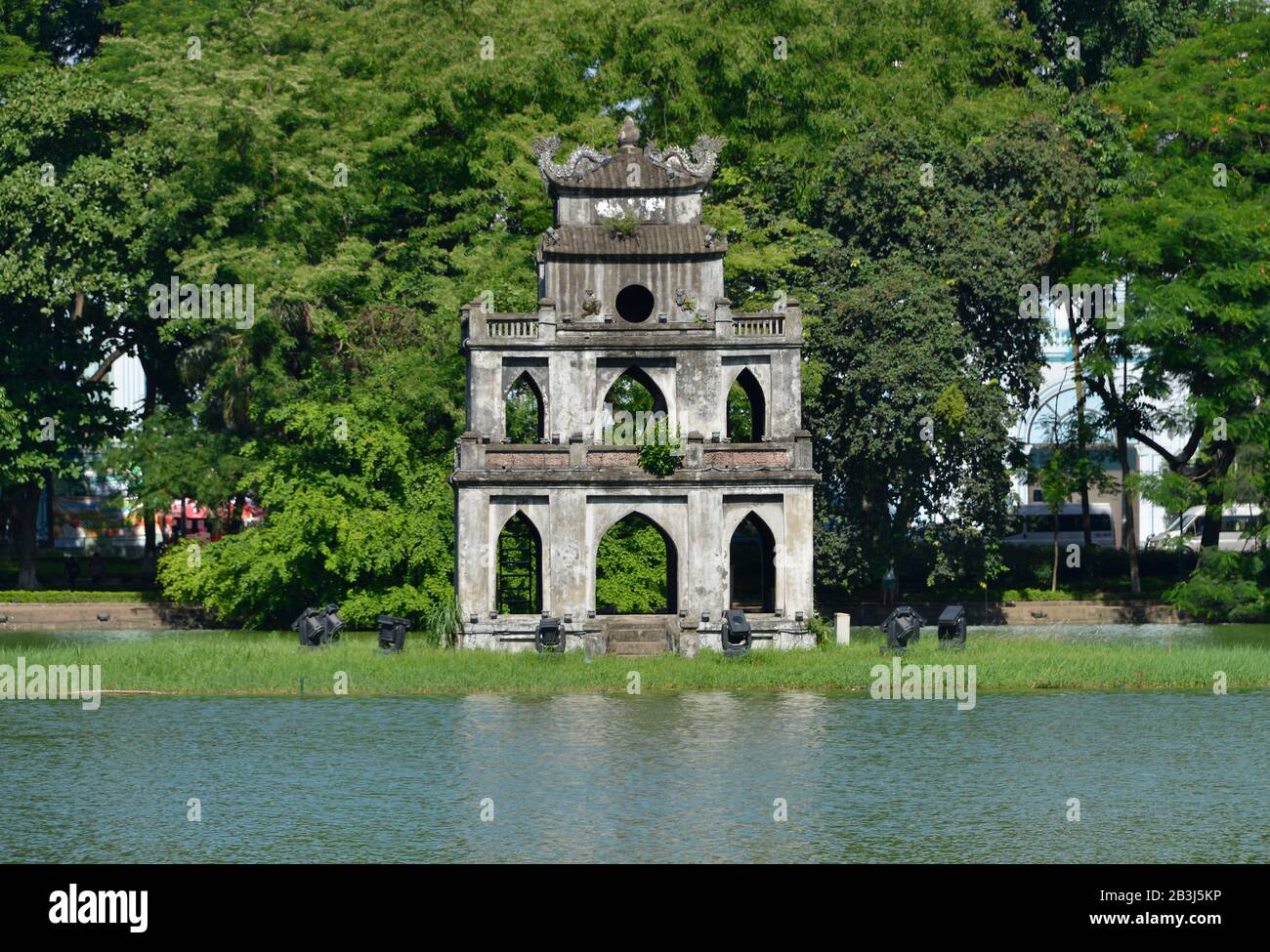 Schildkroetturm Thap Rua, Hoan-Kiem-See, Hanoï, Vietnam Banque D'Images