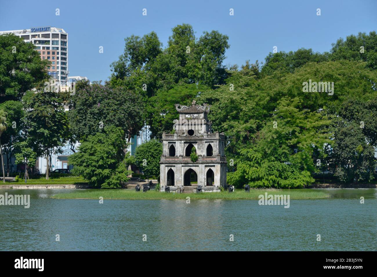 Schildkroetturm Thap Rua, Hoan-Kiem-See, Hanoï, Vietnam Banque D'Images