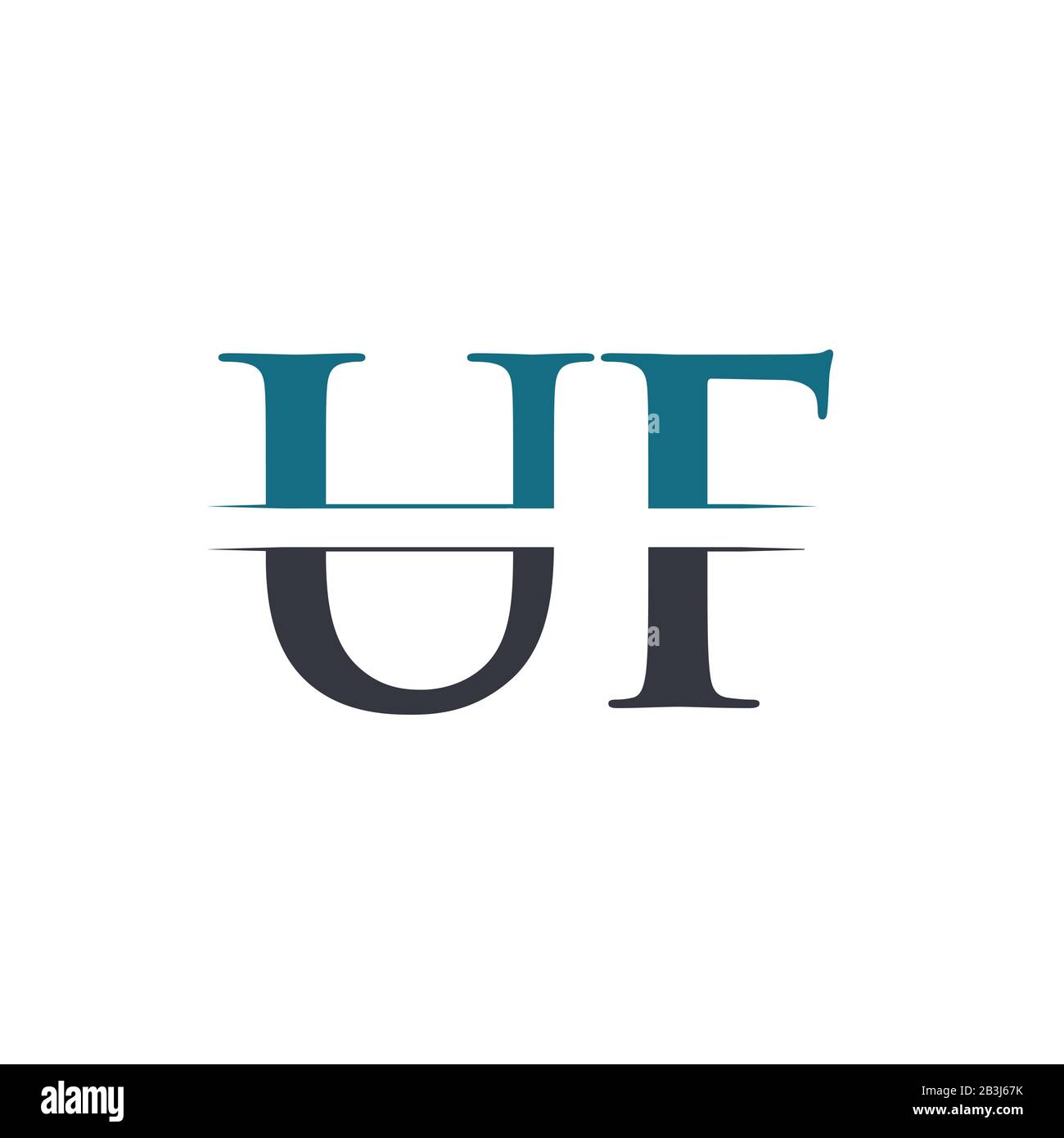 Lettre initiale UF Logo Design Vector Modèle. Lettre UF Logo Design Illustration de Vecteur