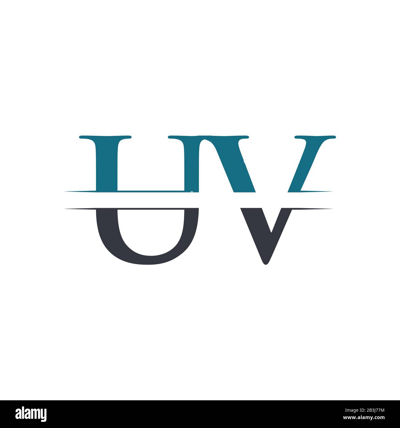 Lettre initiale de conception de logo UV modèle vectoriel. Lettre UV conception de logo Illustration de Vecteur
