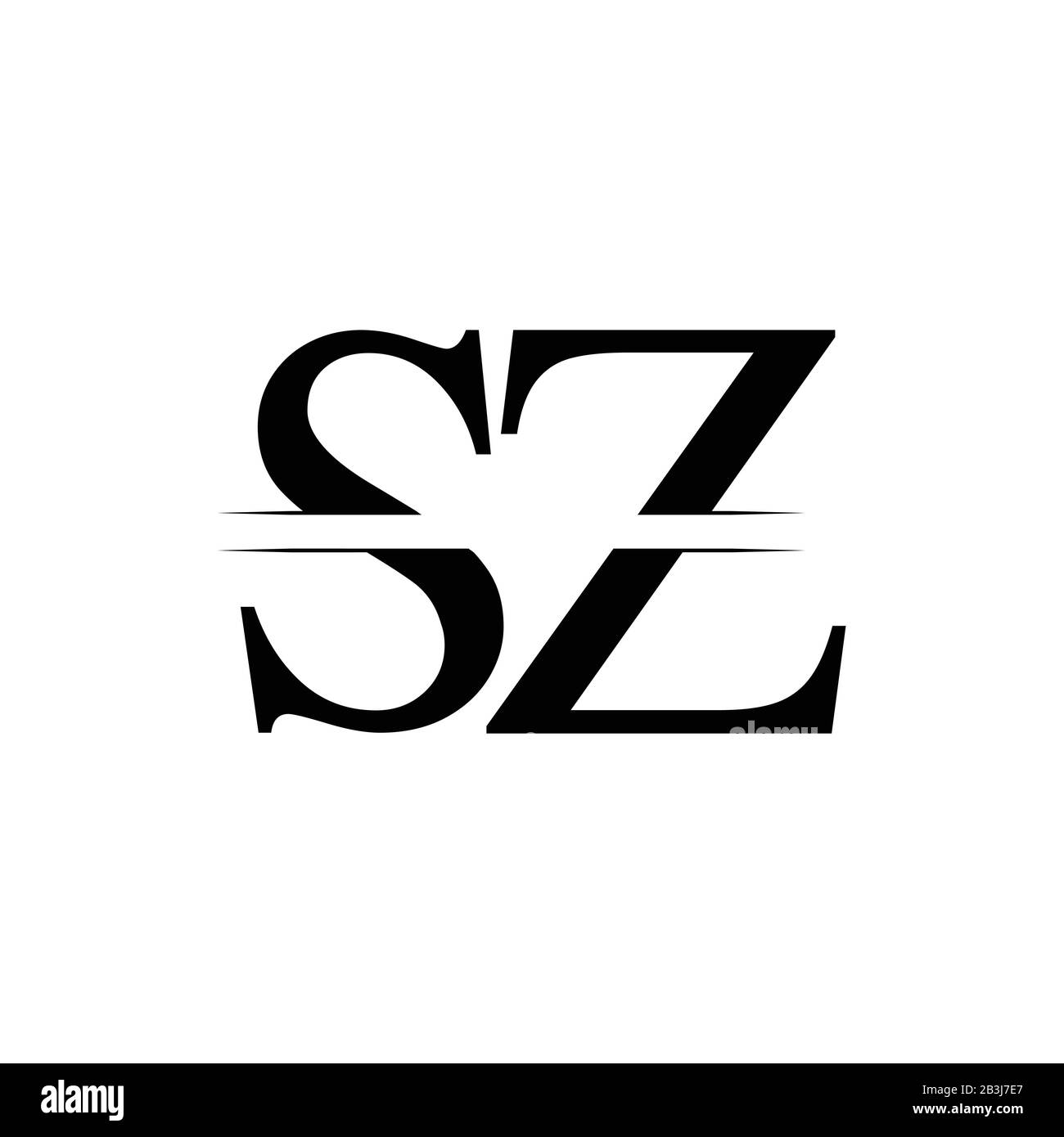 Lettre initiale SZ Logo Design Vector Modèle. Lettre SZ Logo Design Illustration de Vecteur