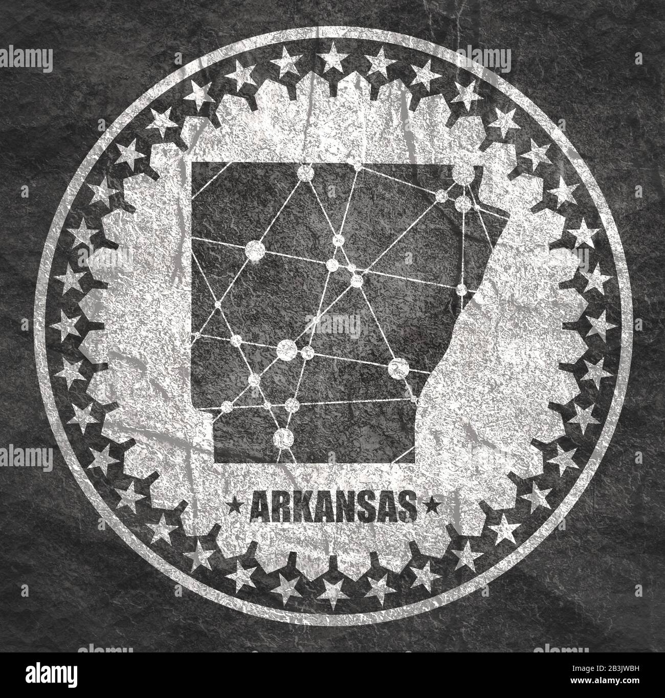 Carte de l'état de l'Arkansas Banque D'Images