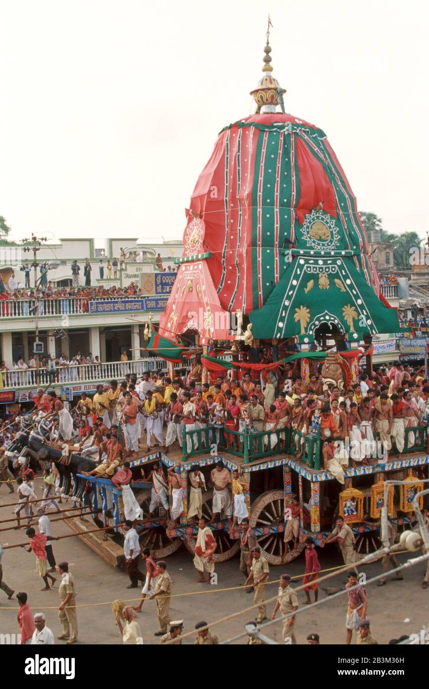 Rath yatra le voyage de Jagannath, puri, Orissa, Inde, Asie Banque D'Images