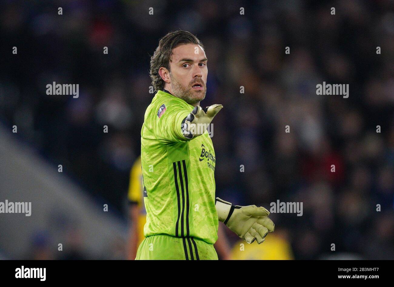 Leicester, Royaume-Uni. 04 mars 2020. Gardien de but Lee Camp de Birmingham City lors du 5ème match de la FA Cup entre Leicester City et Birmingham City au King Power Stadium, Leicester, Angleterre, le 4 mars 2020. Photo d'Andy Rowland/Prime Media Images. Crédit: Images Prime Media / Alay Live News Banque D'Images