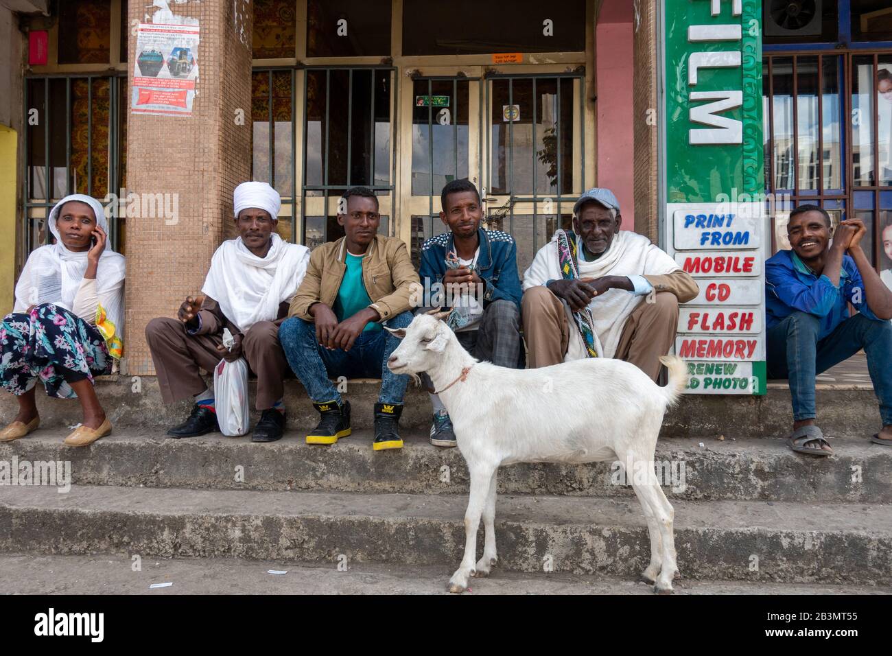 Scène de rue d'Addis-Abeba, Ethiopie Banque D'Images