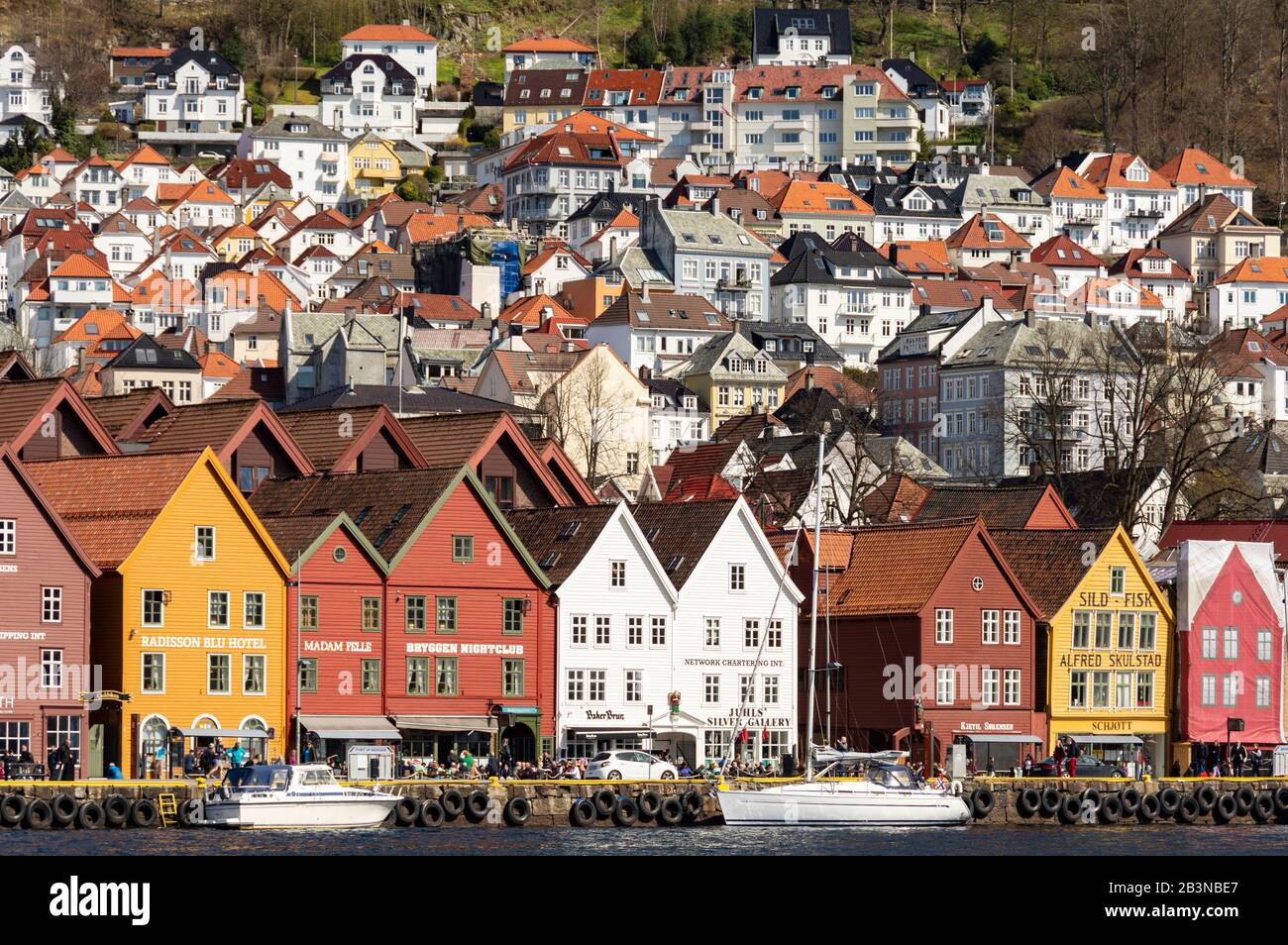 Bryggen Old Town Waterfront, site classé au patrimoine mondial de l'UNESCO, Bergen, Norvège, Scandinavie, Euruope Banque D'Images