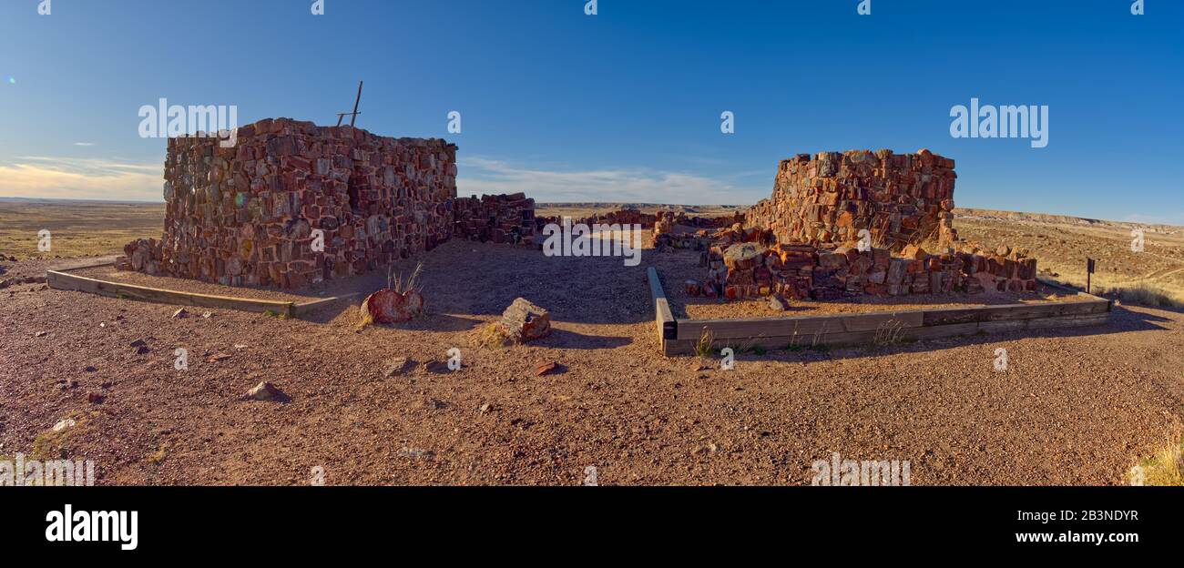 Une habitation indienne dans le parc national de la forêt pétrifiée appelée Agate House, construite entre 1030 et 1300 AD, Arizona, États-Unis d'Amérique, Nord Banque D'Images