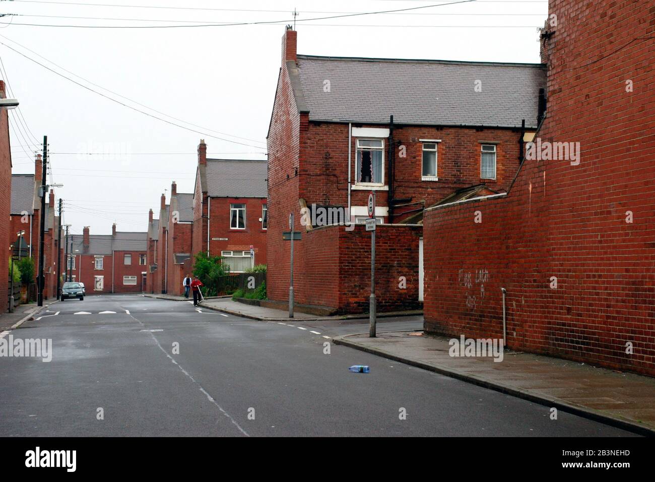 Maisons en terrasses en briques rouges construites pour les mineurs; Dawdon; Co Durham UK Banque D'Images