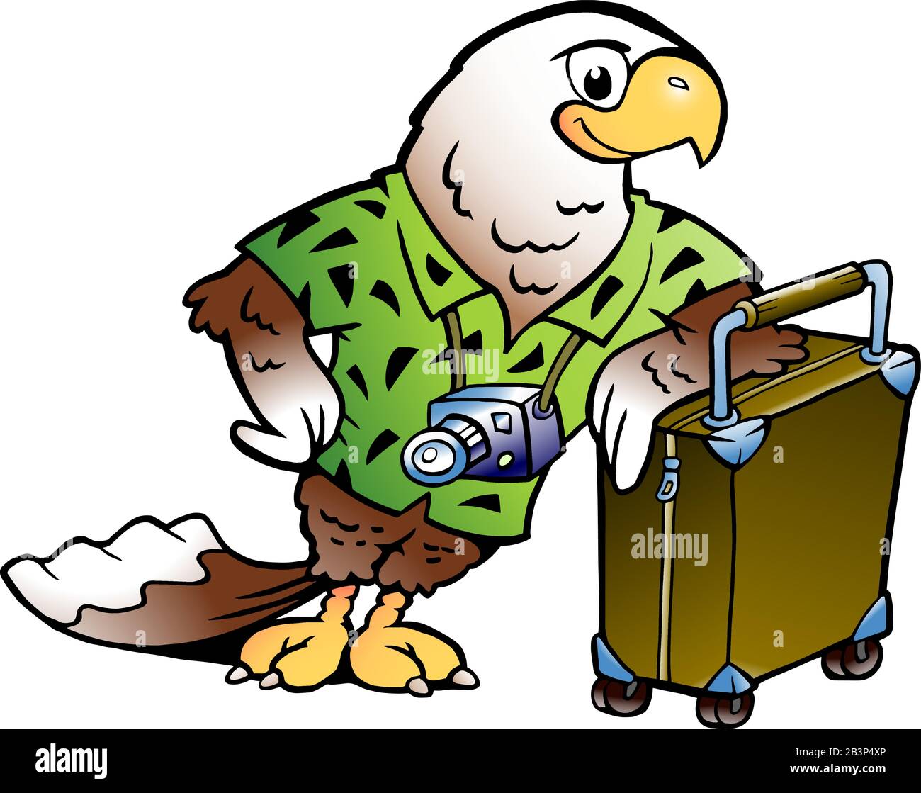 Illustration de Vector Cartoon d'un oiseau Eagle Touristique Illustration de Vecteur