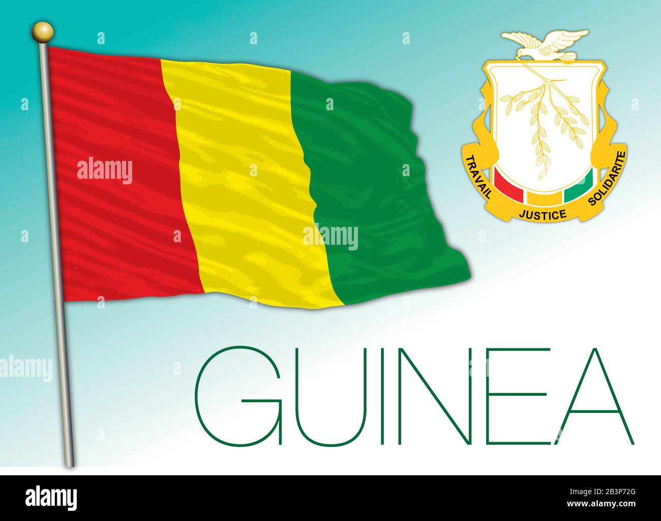 Drapeau de la Guinée Armoiries de la Guinée  La Guinée aussi appelée «  Guinée-Conakry » du nom de sa capitale pour la différencier de la Guinée-Bissau.  - ppt télécharger