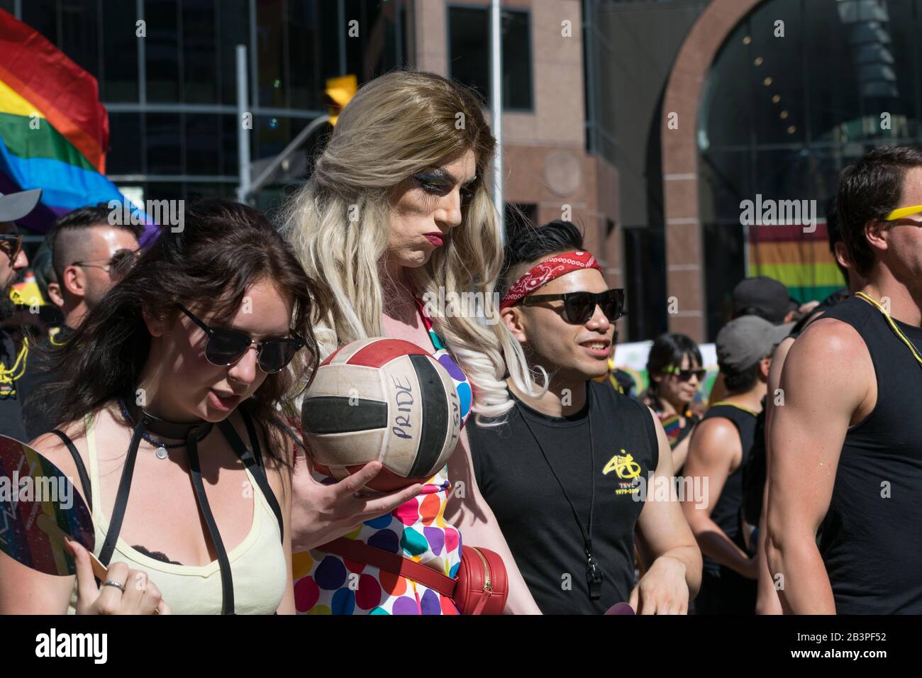 Les sportifs au défilé de la Toronto Pride juin 2019 Banque D'Images