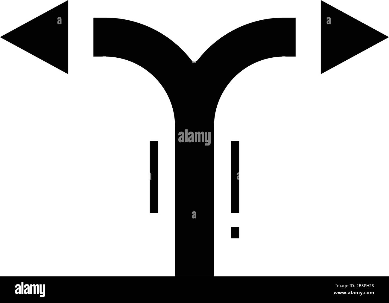 Icône noire de destination de route, illustration de concept, symbole vectoriel plat, signe glyphe. Illustration de Vecteur