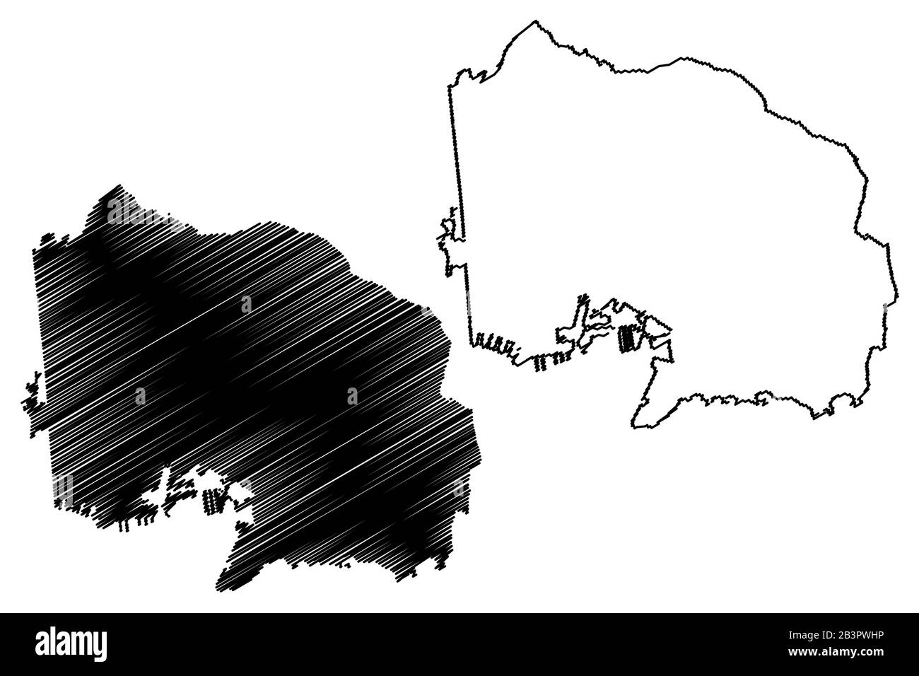 Toulon City (République française, France) illustration vectorielle de carte, esquisse de griffonnage carte de la ville de Toulon Illustration de Vecteur