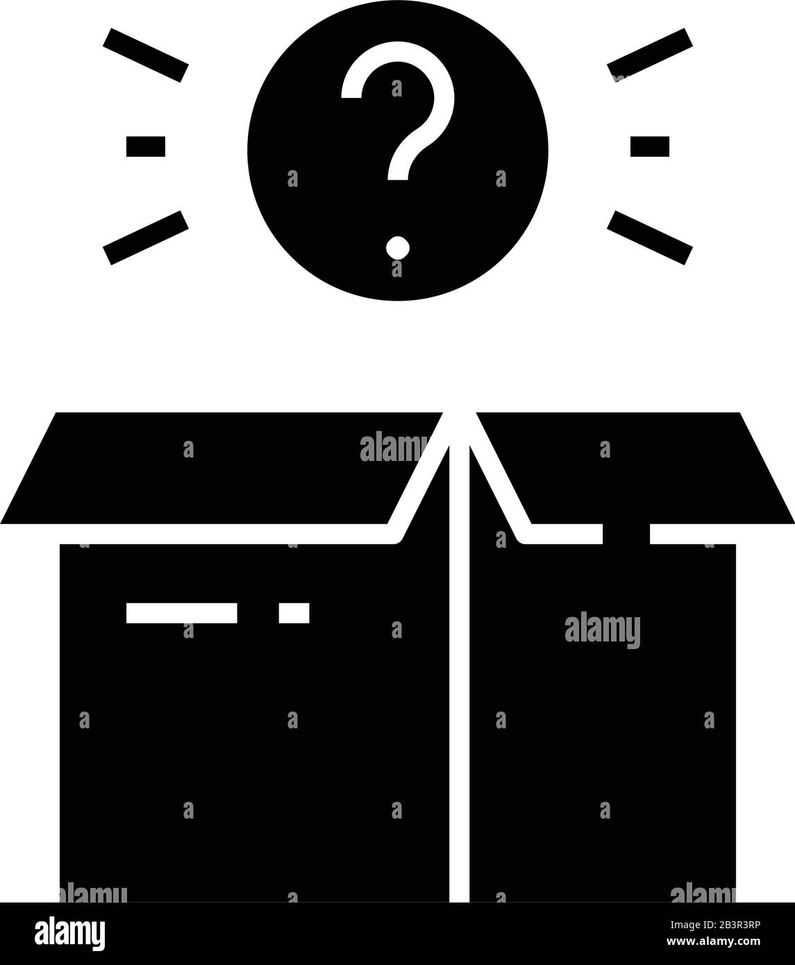 Icône noire de suspense, illustration de concept, symbole plat vectoriel, signe glyphe. Illustration de Vecteur