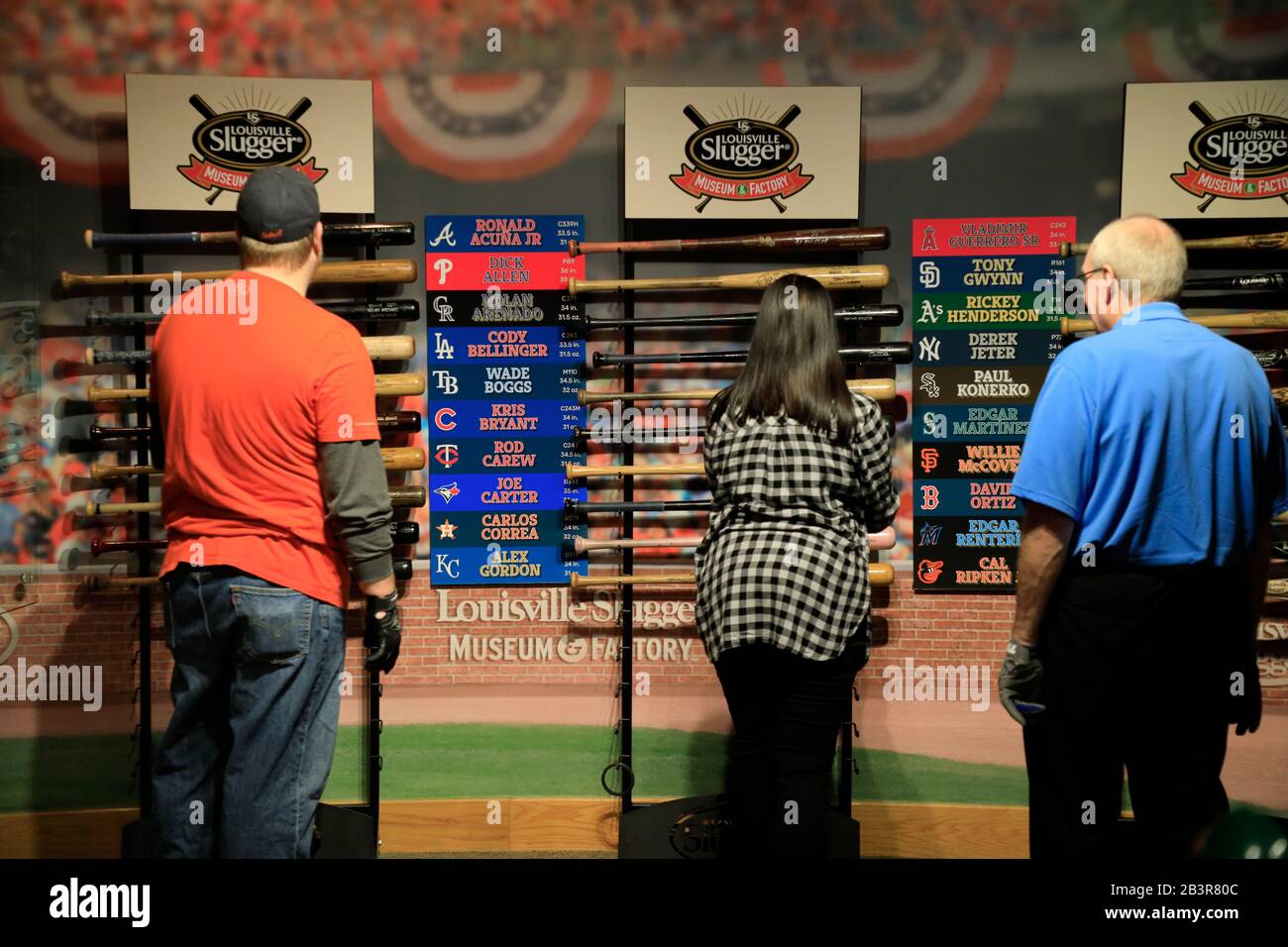 Vue intérieure du musée et de l'usine Slugger de Louisville.Museum Row.Louisville.Kentucky.USA Banque D'Images