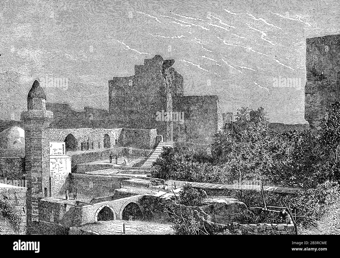 Château de Crusader à Byblos - Liban appelé aussi château de Gibele, construit au XIIe siècle avec des tours fortifiées sur les vestiges d'un bâtiment romain en calcaire Banque D'Images