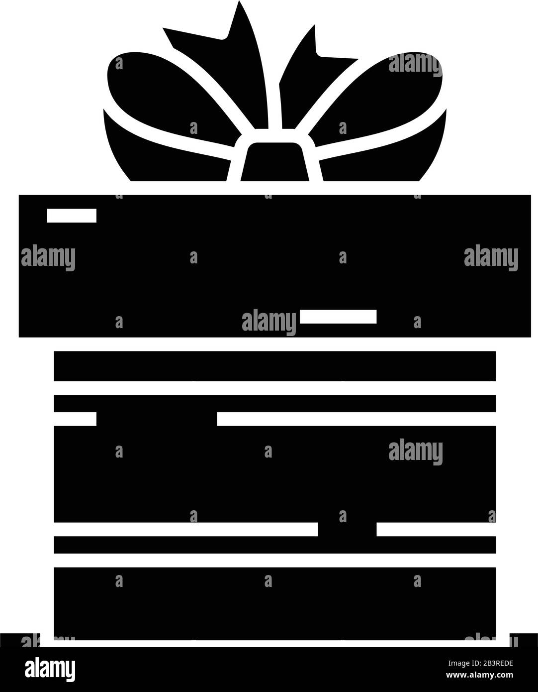 Super cadeau icône noire, illustration du concept, symbole vectoriel plat, signe glyphe. Illustration de Vecteur