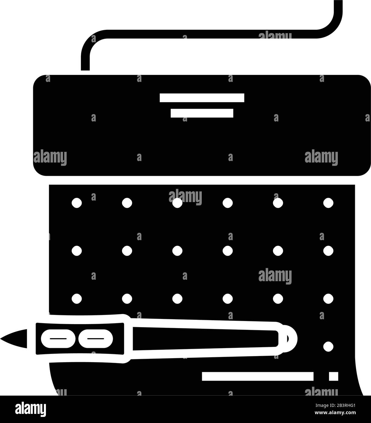 Appuyez sur l'icône noire, l'illustration du concept, le symbole vectoriel plat, le signe glyphe. Illustration de Vecteur