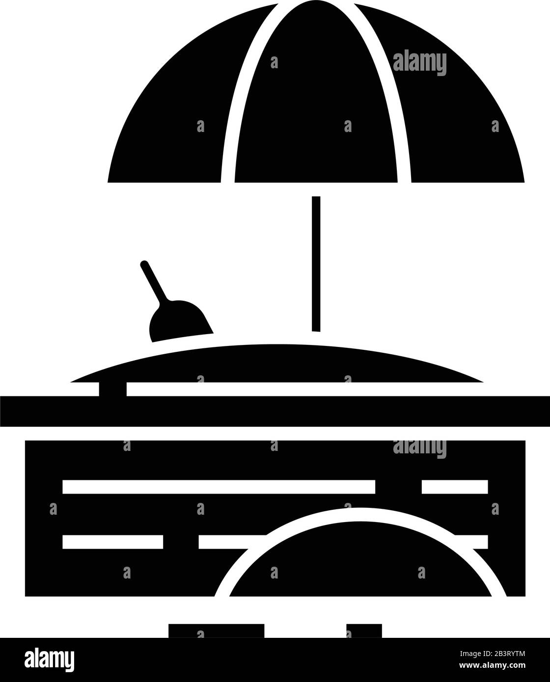 Icône noire sandbox, illustration conceptuelle, symbole vectoriel plat, signe glyphe. Illustration de Vecteur
