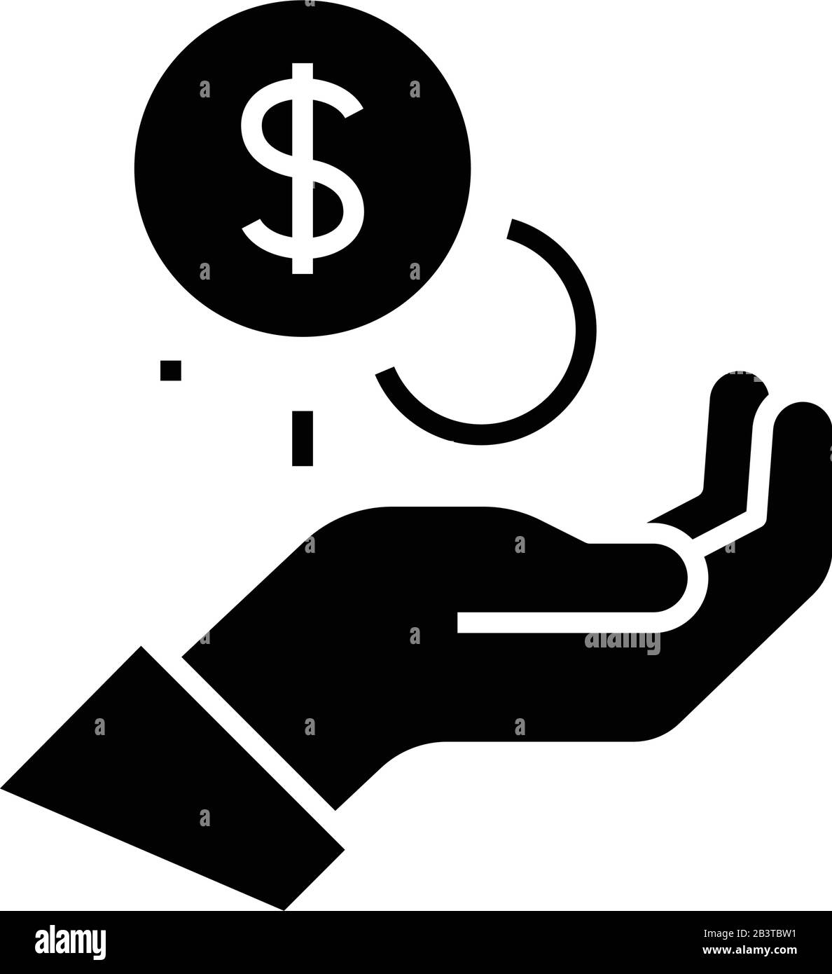 Icône salaire noir, illustration du concept, symbole vectoriel plat, signe glyphe. Illustration de Vecteur