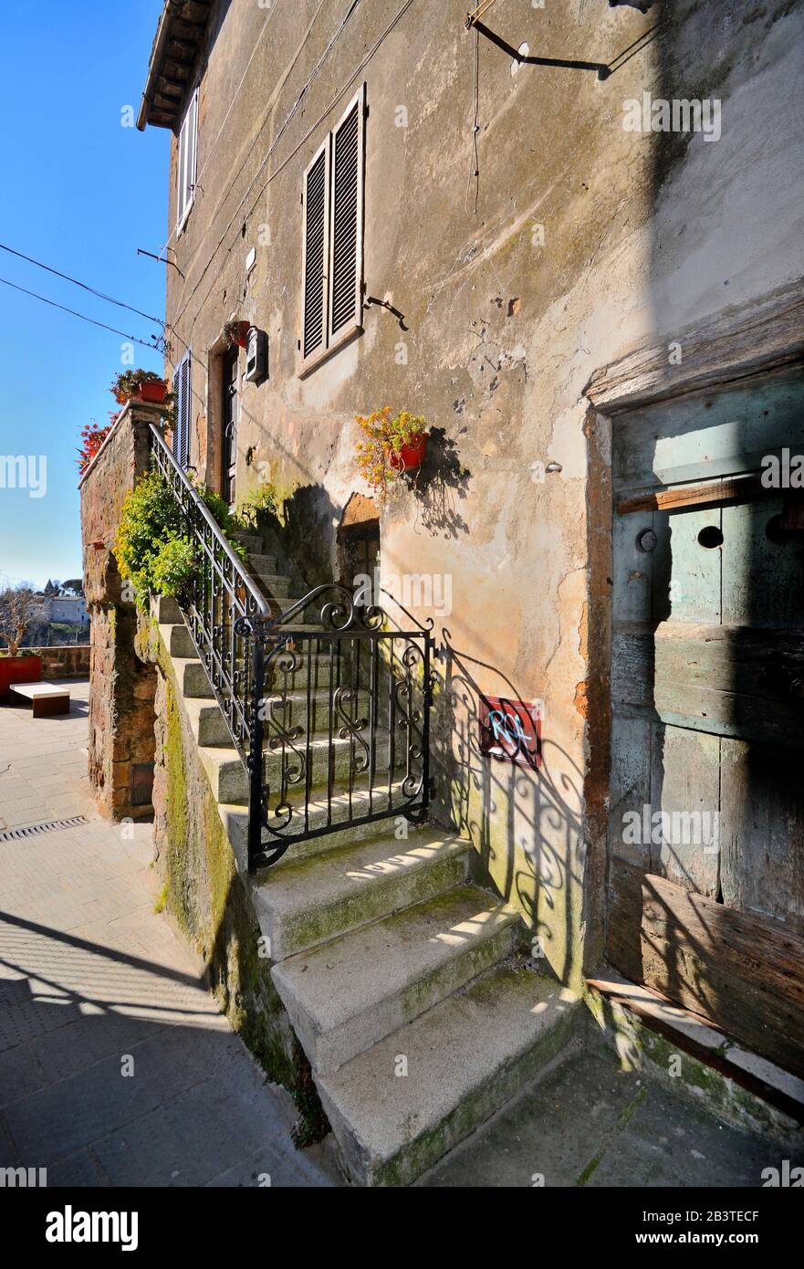 Alley i nold ville Pitigliano Toscane Italie Banque D'Images