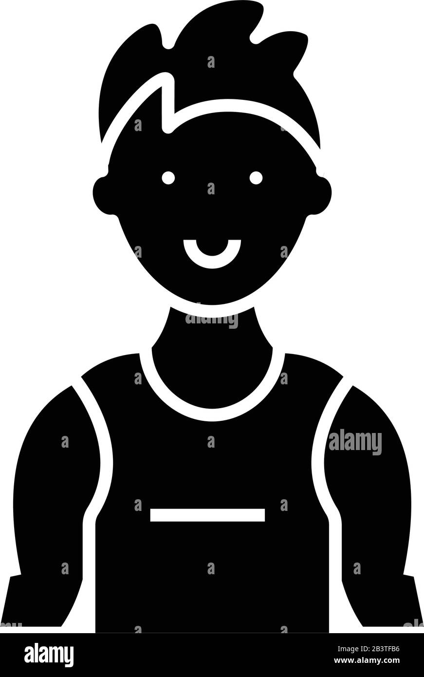 Icône noire ARM MAN forte, illustration conceptuelle, symbole vectoriel plat, signe glyphe. Illustration de Vecteur