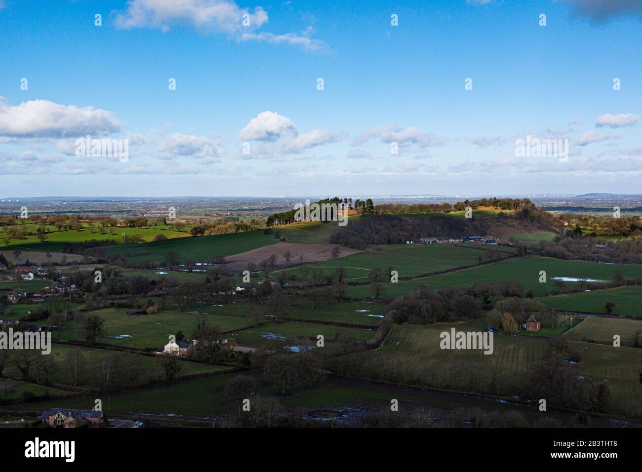 Vue du sud de Bickerton Hill, Cheshire Banque D'Images