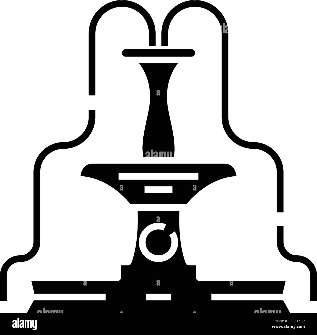 Icône noire de fontaine riche, illustration conceptuelle, symbole plat vectoriel, signe glyphe. Illustration de Vecteur