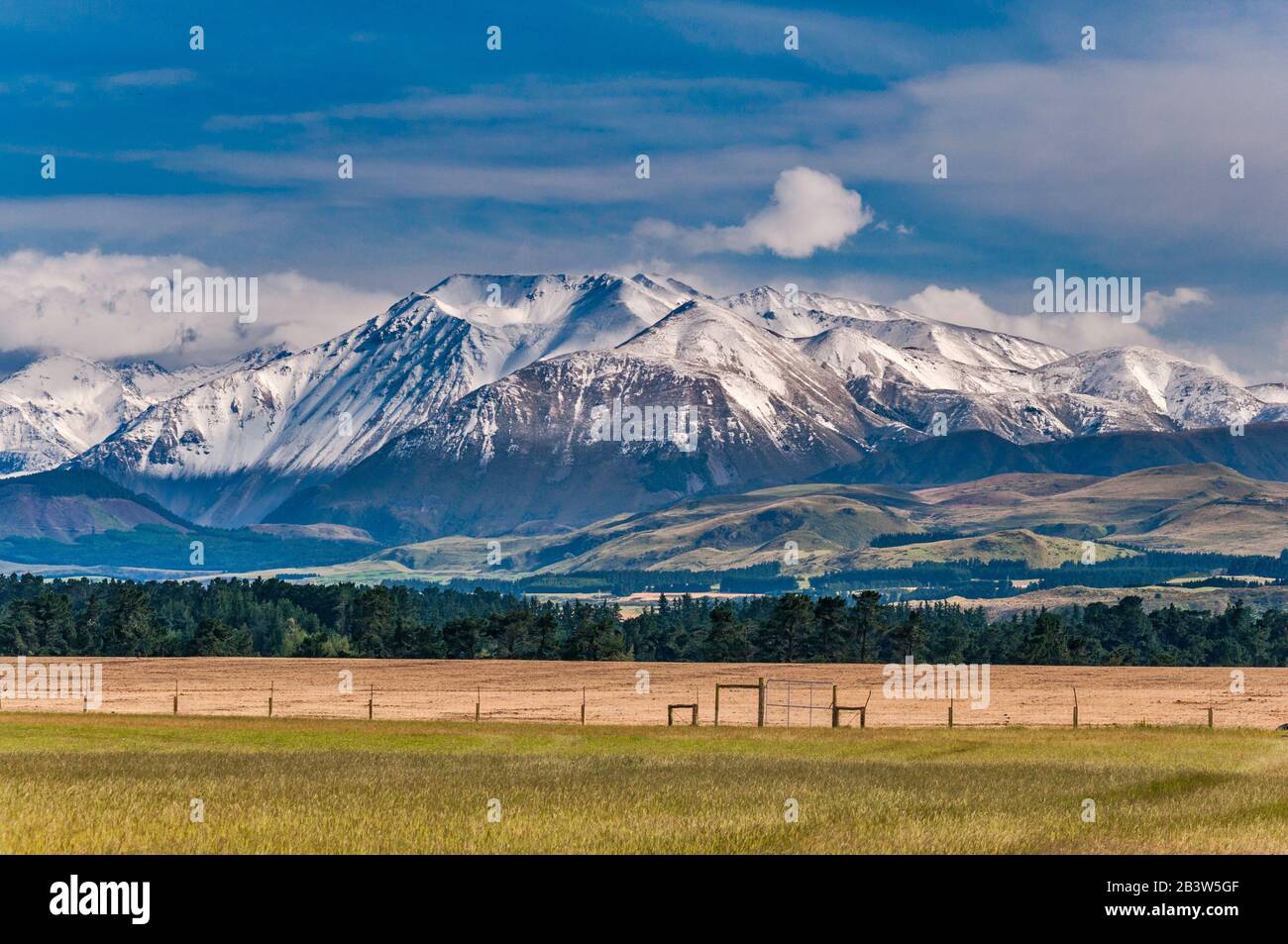 Mount Hutt Range, Vue Près De Metven, Région De Canterbury, Île Du Sud, Nouvelle-Zélande Banque D'Images