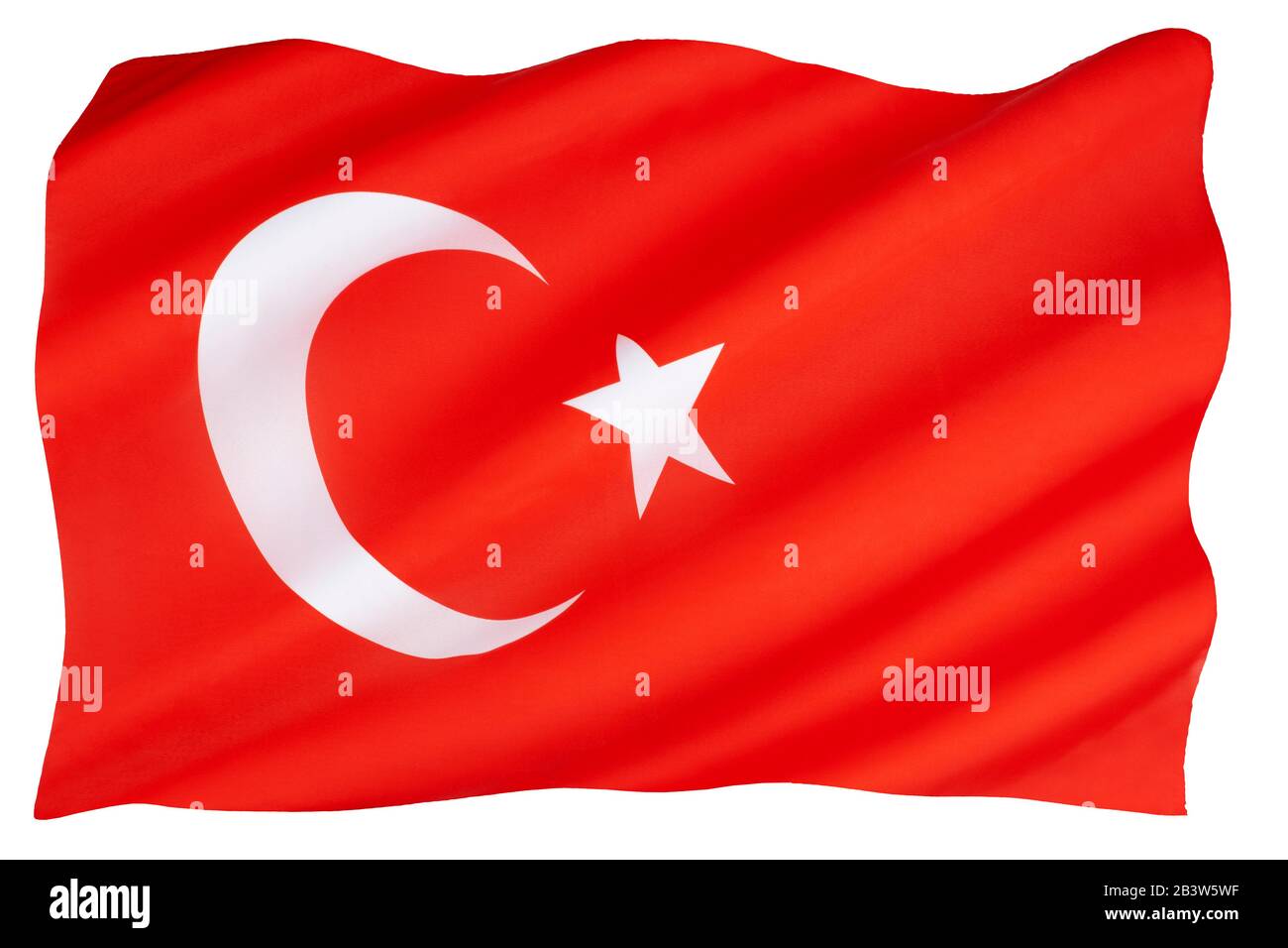 Le drapeau de la République de Turquie, un drapeau rouge représentant une étoile blanche et un