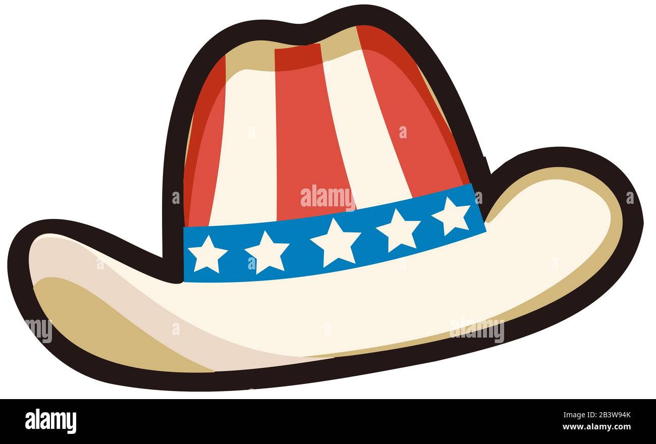 cowboy hat usa drapeau rancher costume rodéo illustration Photo Stock