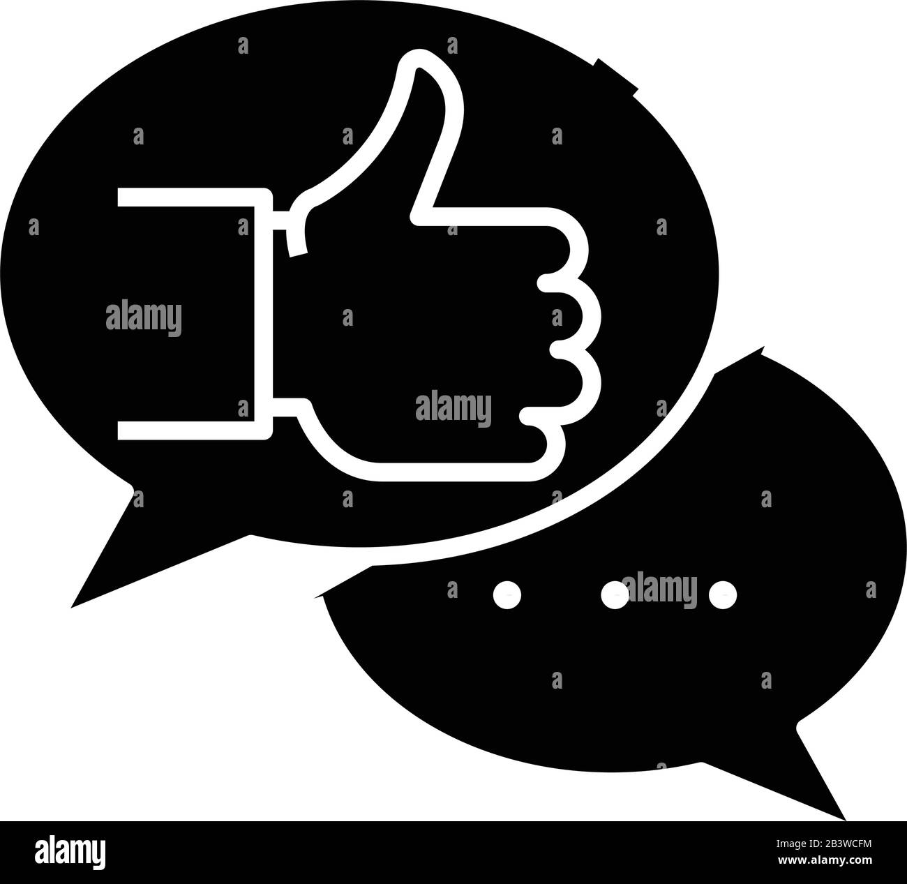 Icône noire de conversation réussie, illustration du concept, symbole vectoriel plat, signe glyphe. Illustration de Vecteur